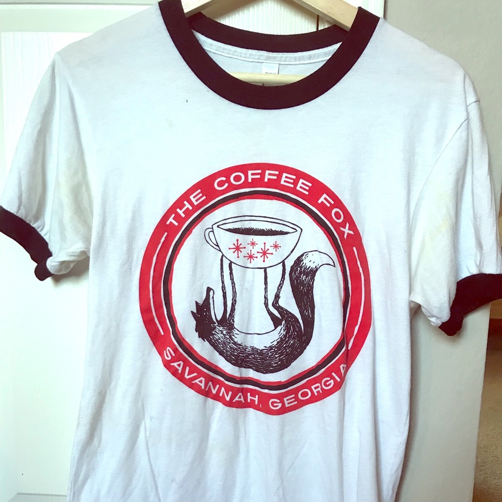 Ringer Tee - "The Coffee Fox | Savannah, Georgia"